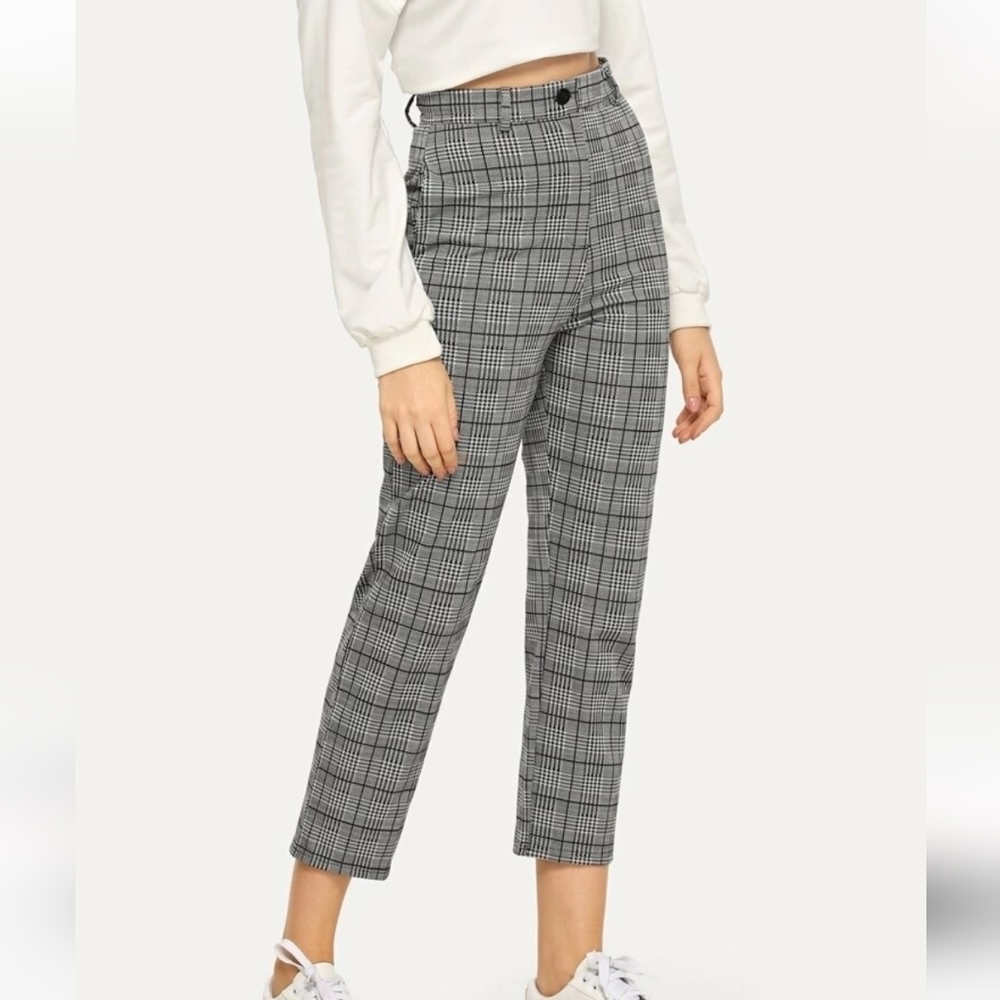Plaid Crooped Pants